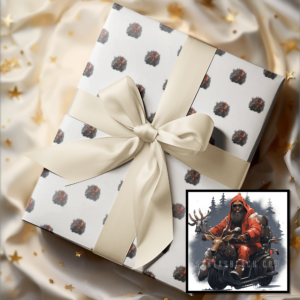 image of Black Santa wrapping paper "Santa boss" on santasblack.com