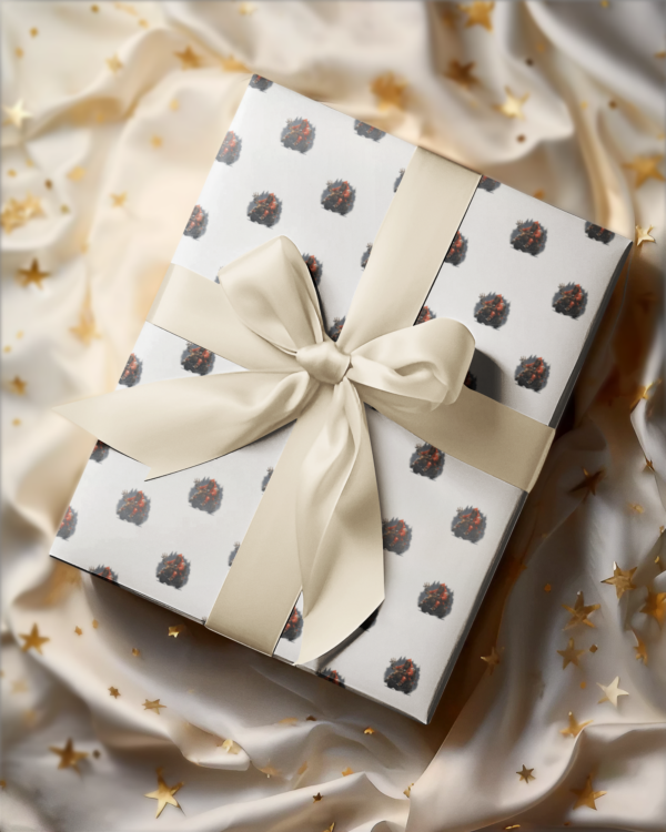 image of Black Santa wrapping paper "Santa boss" on santasblack.com