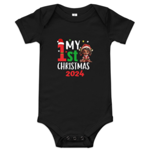 image of christmas onsie black santa